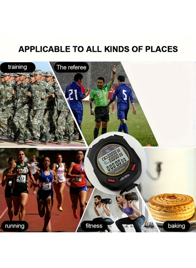 Digital Stopwatch with Luminous Display 60 Tracks Countdown Timer for Running Training - Image 4